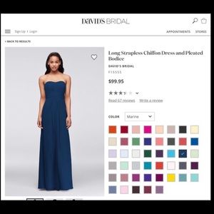 Long Strapless Chiffon Bridesmaid Dress